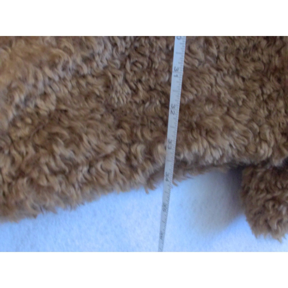 Abercrombie & Fitch Brown Teddy Women Coat Sherpa Faux Fur Longline Jacket XL - Picture 6 of 7